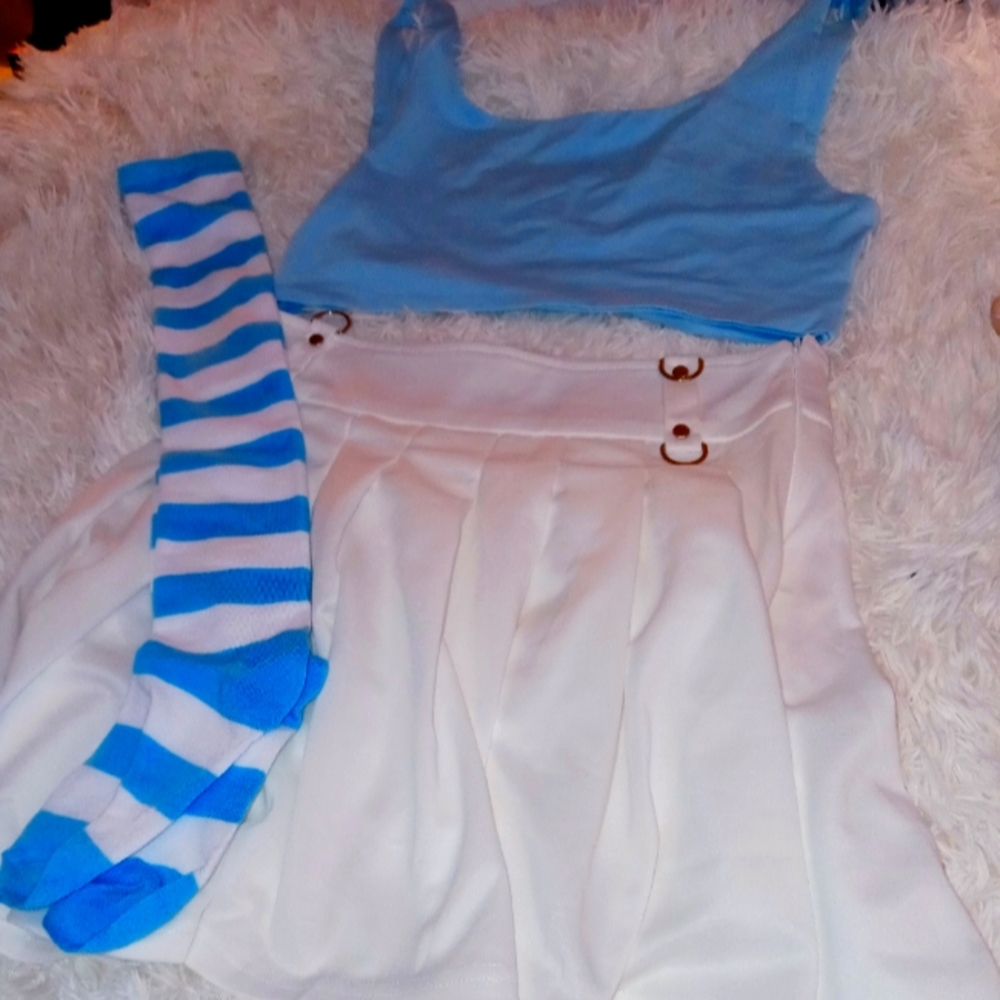 Shein tennis skirt shein shirt sz l